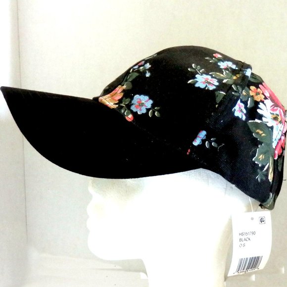 Collection XIIX  Black Floral Baseball Cap NEW - Picture 1 of 5